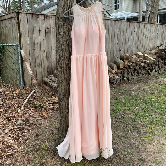 Light Pink Flowy Prom Dress - Picture 3 of 8
